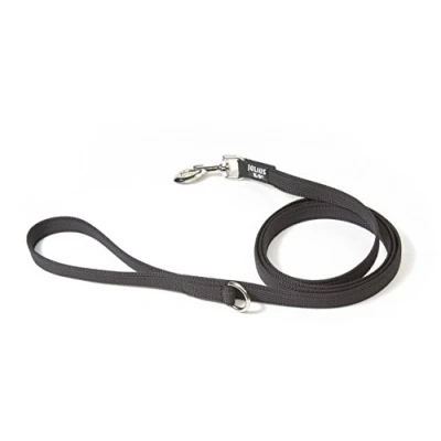 Abbildung von IDC Color &amp; Gray gumierte Leine, 20 mm x 1,8 m mit Schlaufe und D Ring, Schwarz Grau