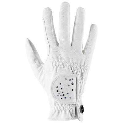 Abbildung von uvex sportstyle diamond dehnbarer Reithandschuh für Damen und Herren strapazierfähig veredelt mit Swarovski® Kristallen white 7.5