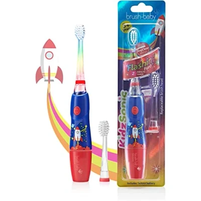Abbildung von Brush Baby KidzSonic Elektrische Zahnbürste für Kleinkinder und Kinder ab 3 Jahren Rocket