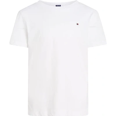 Abbildung von Tommy Hilfiger Jungen T Shirt Kurzarm Rundhalsausschnitt, Weiß (Bright White), 7 Jahre