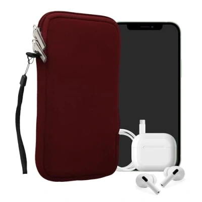 Abbildung von kwmobile Handytasche für Smartphones XL 6,7/6,8&quot; Neopren Handy Hülle Bordeaux Tasche 17,2 x 8,4 cm Innenmaße