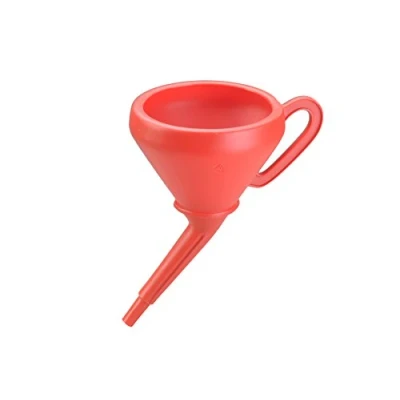 Abbildung von hünersdorff 955200 Universaltrichter 205mm mit Griff, Spritzschutz &amp; Sieb, rot, HD PE, made in Germany