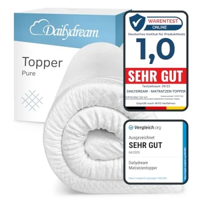 Abbildung von Dailydream viscoelastischer Matratzentopper “Model M“ mit Memory Foam Effekt, 100x200x5cm, Edition Standard
