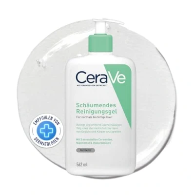 Abbildung von CeraVe Schäumendes Reinigungsgel Für Gesicht und Körper, Feuchtigkeitsspendend hautstärkend, normale bis fettige Haut, Mit Hyaluron 3 essenziellen Ceramiden, 562 ml