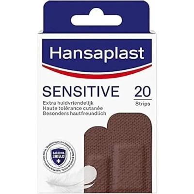 Abbildung von Hansaplast Sensitive Hautton Pflaster light (20 Strips), hautfreundliche und hypoallergene Wundpflaster mit Bacteria Shield &amp; sicherer Klebkraft, schmerzlos zu entfernende