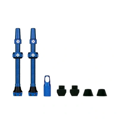 Abbildung von Muc Off Blaue Presta Tubeless Ventile, 44 mm Hochwertige Anti Leck Fahrradventile mit integriertem Werkzeug zum Entfernen des Ventilkerns
