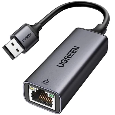 Abbildung von UGREEN USB LAN Adapter 1000Mbps Ethernet auf RJ45 Netzwerkadapter Aluminium kompatibel mit Switch,Mi Box,Laptop unter Win11/10/8.1/8, Mac OS, Linux (Schwarz