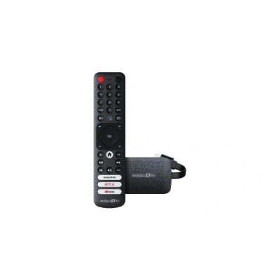 Abbildung von waipu.tv 4K Stick Inkl. Fernbedienung mit Schnellwahltasten (mit TV Steuerungstasten) Fernsehen über WLAN HDMI HDR