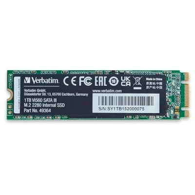 Abbildung von Verbatim Vi560 S3 SSD, internes SSD Laufwerk mit 1 TB Datenspeicher, Solid State Drive SATA III M.2 2280 und 3D NAND Technologie, schwarz, ideal für Notebook Ultrabook