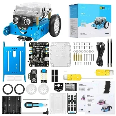 Abbildung von Makeblock mBot Programmierbar Roboter für Kinder, Bausatz mit App Fernbedienung, STEM Robotik Auto Spielzeug Programmieren Lernen Scratch/Arduino, Kinder Geschenke ab 6 Jahre
