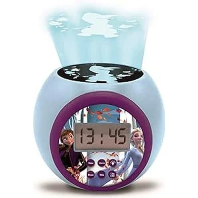 Abbildung von Lexibook Disney Frozen Elsa Projektionswecker digitale Uhr mit LCD Anzeige, Alarm und Schlummer Funktion, LED Farbwechsel Nachtlicht Timer, für Kinder ab 3 Jahren