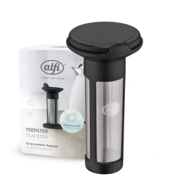Abbildung von alfi AROMA COMPACT, Teesieb aus Edelstahl für losen Tee, Teefilter Thermoskanne oder Tasse, Dauerfilter, direkte Zubereitung in der Isolierkanne, nachhaltiger Teegenuss, Spülmaschine, BPA frei