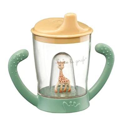 Abbildung von Sophie la Girafe Auslaufsicherer Plastikbecher mit Maskottchen in Pastellfarben, 80 ml