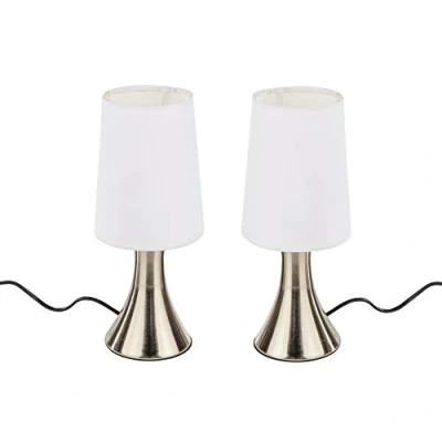 Abbildung von Spetebo 2er Set Nachttischlampen mit Touchfunktion Farbe: weiss Touch Lampe 2 Stück im