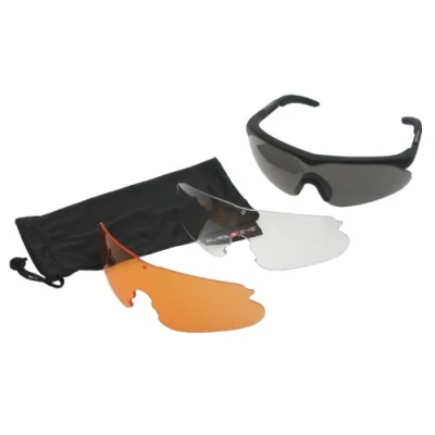 Abbildung von Swiss Eye Raptor Schutzbrille, Fassung rubber black , 3 Gläser, mit Antifog/Antiscratch [10161]