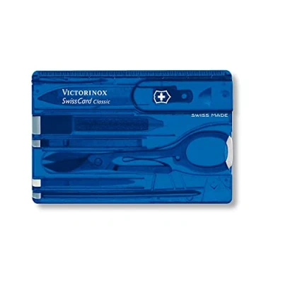 Abbildung von Victorinox Multitool Card, Swiss Card Classic, Taschenmesser in Kreditkartenformat, Werkzeug, 10 Funktionen, Spitzklinge, Schere