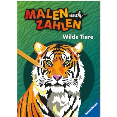 Abbildung von Ravensburger Malen nach Zahlen Wilde Tiere 32 Motive abgestimmt auf Buntstiftsets mit 24 Farben (Stifte nicht enthalten) Malbuch nummerierten Ausmalfeldern für fortgeschrittene Fans der Reihe