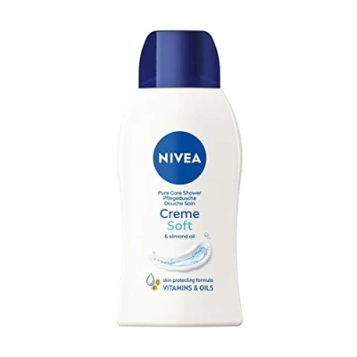 Abbildung von NIVEA Creme Soft Pflegedusche Mini (50 ml), Duschgel mit Vitaminen und wertvollen Ölen, feuchtigkeitsspendende pH hautneutrale Cremedusche mildem Duft