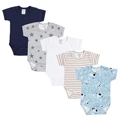 Abbildung von TupTam Jungen Baby Body Kurzarm in Unifarben 5er Pack, Farbe: Farbenmix 5, Größe: 104