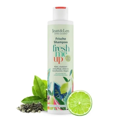 Abbildung von Jean &amp; Len Frische Shampoo Grüner Tee Limette, für normales bis schnell fettendes Haar, schützt vor Feuchtigkeitsverlust, ausgleichende Pflege, ohne Parabene und Silikone, vegan, 300 ml