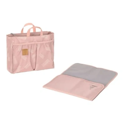 Abbildung von LÄSSIG Baby Kinderwagenorganizer Windeltasche Wickeltasche klein Kulturtasche inkl. Wickelunterlage/Multitalent Organizer Soft Stripes rose