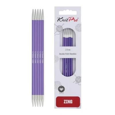Abbildung von KnitPro K47008 Sockennadeln, Metal, Lila, 15cm / 3.75mm