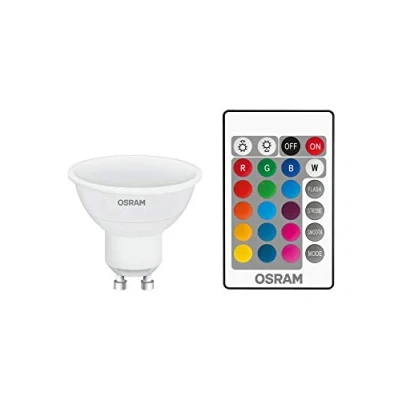Abbildung von Osram LED Retrofit RGBW Fernsteuerungslampen, 4er Pack, Lampe, E27 Sockel, Kaltweiß, 4000 K, 7 W, entspricht 60 undurchsichtig, Einheitsgröße