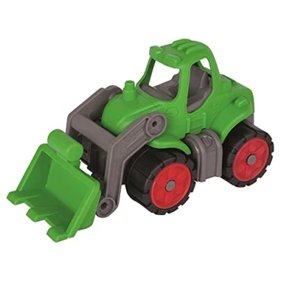 Abbildung von BIG Power Worker Mini Traktor Fahrzeug geeignet als Sandspielzeug und für das Kinderzimmer, Reifen aus Softmaterial, perfekt unterwegs, Kinder ab 2 Jahren
