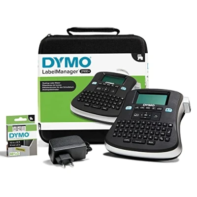 Abbildung von DYMO LabelManager 210D Beschriftungsgerät im Koffer Etikettiergerät mit QWERTZ Tastatur &amp; großem Grafikdisplay Einfache Textbearbeitung für D1 Etiketten in 6, 9, und 12mm Breite