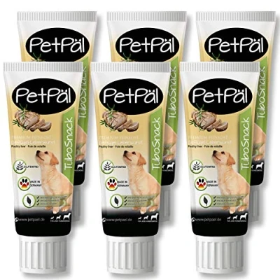 Abbildung von PetPäl Hunde Leberwurst “TuboSnack“ Ohne Getreide, Salz, Zucker Premium Leckerli aus der Tube Schmackhaft, lecker, gesund, natürlich Ideal auch für Welpen 6 X 75g Snack Made in Germany