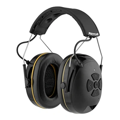 Abbildung von PROTEAR Gehörschutz mit Bluetooth 5.3,High Fidelity Lautsprecher,48 Std. + Spielzeit,Idealer Sicherheits Ohrenschützer zum Mähen,Holzbearbeitung,SNR 30dB,(Aufgerüstet)