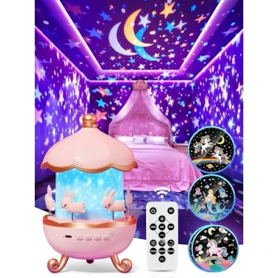 Abbildung von Einhorn Geschenke für Mädchen 【Geschenkverpackung】Nachtlicht Sternenhimmel Projektor Kinder,Personalisierte Baby Geschenk Mädchen,Geschenk Zur Geburt Mädchen,Kawaii Deko Kinderzimmer