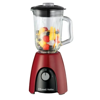 Abbildung von Russell Hobbs Standmixer [Smoothie Maker] Mixer (Blender, 1,5L Glasbehälter, 2 Stufen und Pulse Funktion, BPA frei, Edelstahlmesser, 850 Watt Hochstleistung) Desire Rot 27120 56