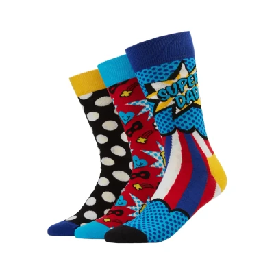 Abbildung von Happy Socks FATHER&#039;S DAY GIFT BOX 3 PACK Socken, Größe: 41 46, Multi