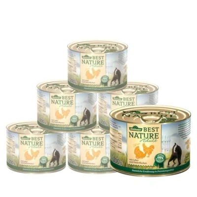 Abbildung von Dehner Best Nature Katzenfutter Adult, Geflügel und Leber mit Haferflocken, 6 x 200 g (1.2 kg)