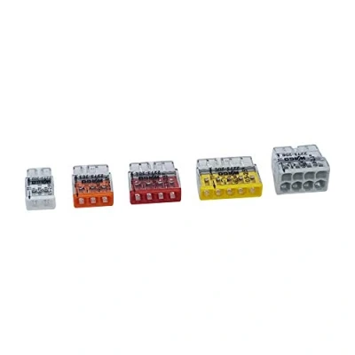 Abbildung von 100 Stück Wago Verbindungsklemme 20x2 Leiter 40x3 15x4 15x5 10x8 Serie 2273 0,5 2,5mm² Klemme transparent Kunststoff