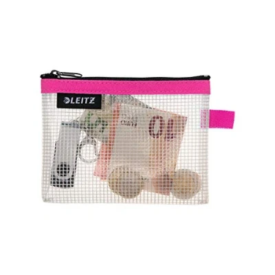 Abbildung von Leitz WOW Reise Zip Beutel, durchsichtig, Ideal zur Organisation auf Reisen, Wasserabweisend, Klein, 14 x 10,5 cm, Pink, 40240023