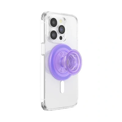 Abbildung von PopSockets: PopGrip Round für MagSafe Inklusive Adapterring Ausziehbarer Sockel und Griff mit einem Austauschbarem Top Smartphones Hüllen Translucent Lavender