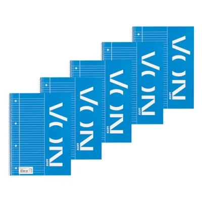 Abbildung von Leitz Collegeblock A4 liniert, 5er Pack, Notizblock mit 160 Seiten, 80 Blatt, Ideal für Büro, Studium und Schule, Rand links, 45750001