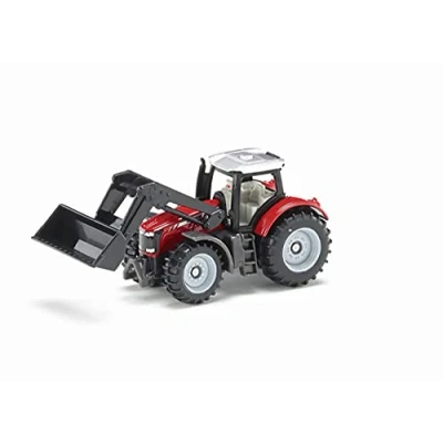 Abbildung von siku 1484, Massey Ferguson mit Frontlader, Metall/Kunststoff, Rot/Schwarz, Beweglicher Frontlader