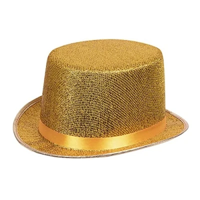 Abbildung von Boland Hut, glänzender Zylinder, flache Hutkrempe, Karneval, Halloween, Fasching, Mottoparty, Kostüm, Accessoire, Theater, Verkleidung
