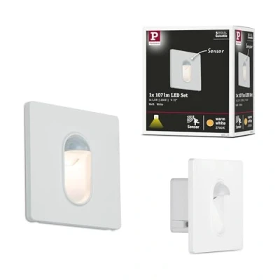 Abbildung von Paulmann 92923 LED Einbauleuchte Wandeinbauleuchte eckig incl. 1x2,7 Watt Einbaustrahler Weiß Spot Kunststoff Einbaulampe 2700 K