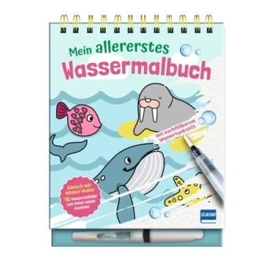 Abbildung von Mein allererstes Wassermalbuch: Einfach mit Wasser malen Malbuch 16 Bildern, die sich beim Kontakt bunt färben, extra dicke Konturen, nachfüllbarem Wassermalstift, ab 3 Jahren