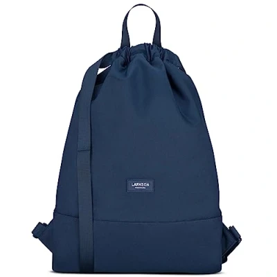 Abbildung von LARKSON Turnbeutel Damen &amp; Herren Dunkelblau No 7 Rucksack für Sport und Festival Beutel Klein mit Innentasche Außentasche Schnellzugriff