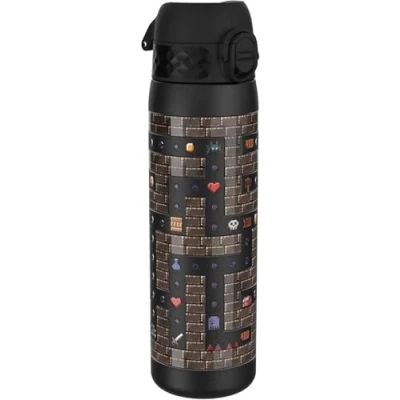 Abbildung von ION8 Stahl Trinkflasche, 600 ml, Auslaufsicher, Einhandöffnung, Sichere Verriegelung, Spülmaschinenfest, Klappdeckel, Tragegriff, Leicht zu Reinigen, Langlebig, Video Spielen Design