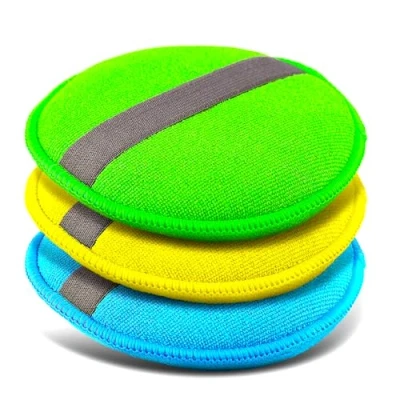 Abbildung von ✅ Glart 43PP Mikrofaser Auto Handpolierschwamm 3er Set, 130x25 mm, Wax Applikator Pad für Wachse, Polituren, Lackreiniger, Autopolitur, Lackversiegelung, statt Poliermaschine mit Polierschwamm