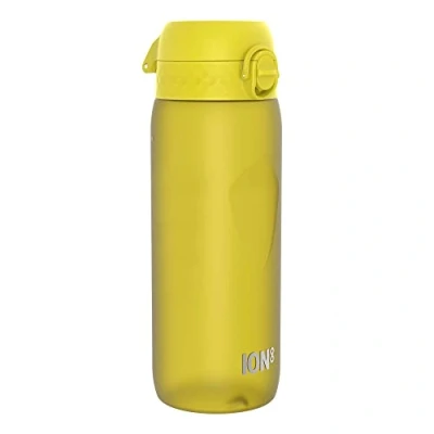 Abbildung von Ion8 Trinkflasche, 750ml, Auslaufsicher, Einhandöffnung, Sichere Verriegelung, Spülmaschinenfest, BPA frei, Tragegriff, Klappdeckel, Handgeformter Griff, Leicht zu Reinigen, Klimaneutral, Gelb