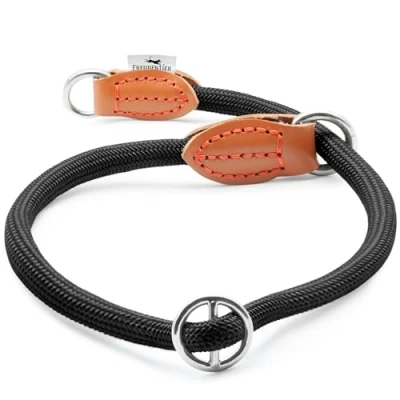 Abbildung von FREUDENTIER Zugstopp Halsband Hunde Robuster für maximale Sicherheit Hundehalsband kleine, mittelgroße &amp; große (Schwarz, XL)