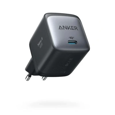 Abbildung von Anker Nano II 65W USB C Ladegerät Netzteil mit Schnellladeleistung, GaN Technologie, Kompatibel MacBook Pro/Air, Galaxy S20/S10, iPhone 15/Pro, iPad Pro, Pixel (Schwarz)