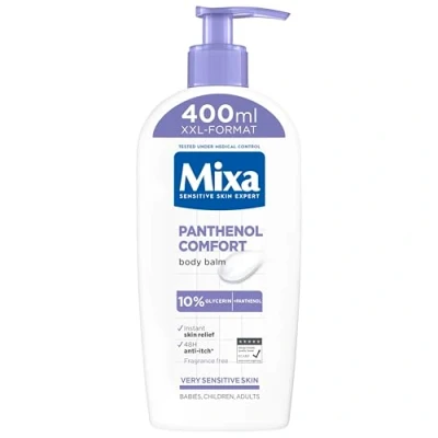 Abbildung von Mixa Panthenol Body Lotion XXL, juckreizlindernder und beruhigender Balsam, mit pflanzlichem Glycerin, für empfindliche, sensible Haut, mildert Juckreiz Comfort, 400 ml